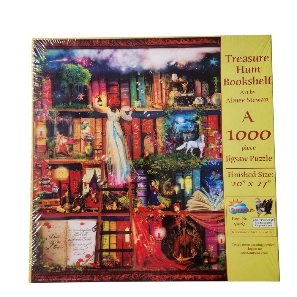 Aimee Stewart SunsOut Jigsaw Puzzle Treasure Hunt Bookshelf 1000 Pieces